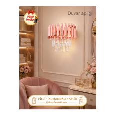 Palmira Prizma Kesim Kristal Taşlı PİLLİ KUMANDALI Lüks Aplik - ( Rose Gold)