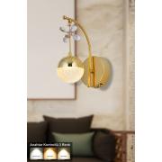 Forde Power Ledli Modern PİLLİ KUMANDALI Lüks Duvar Aplik (Sarı Işık) - Gold